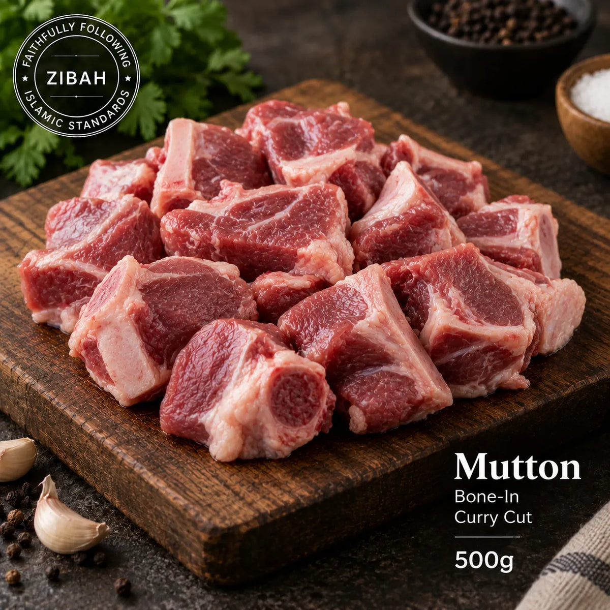 Mutton Bone-In - Curry Cut - 500g