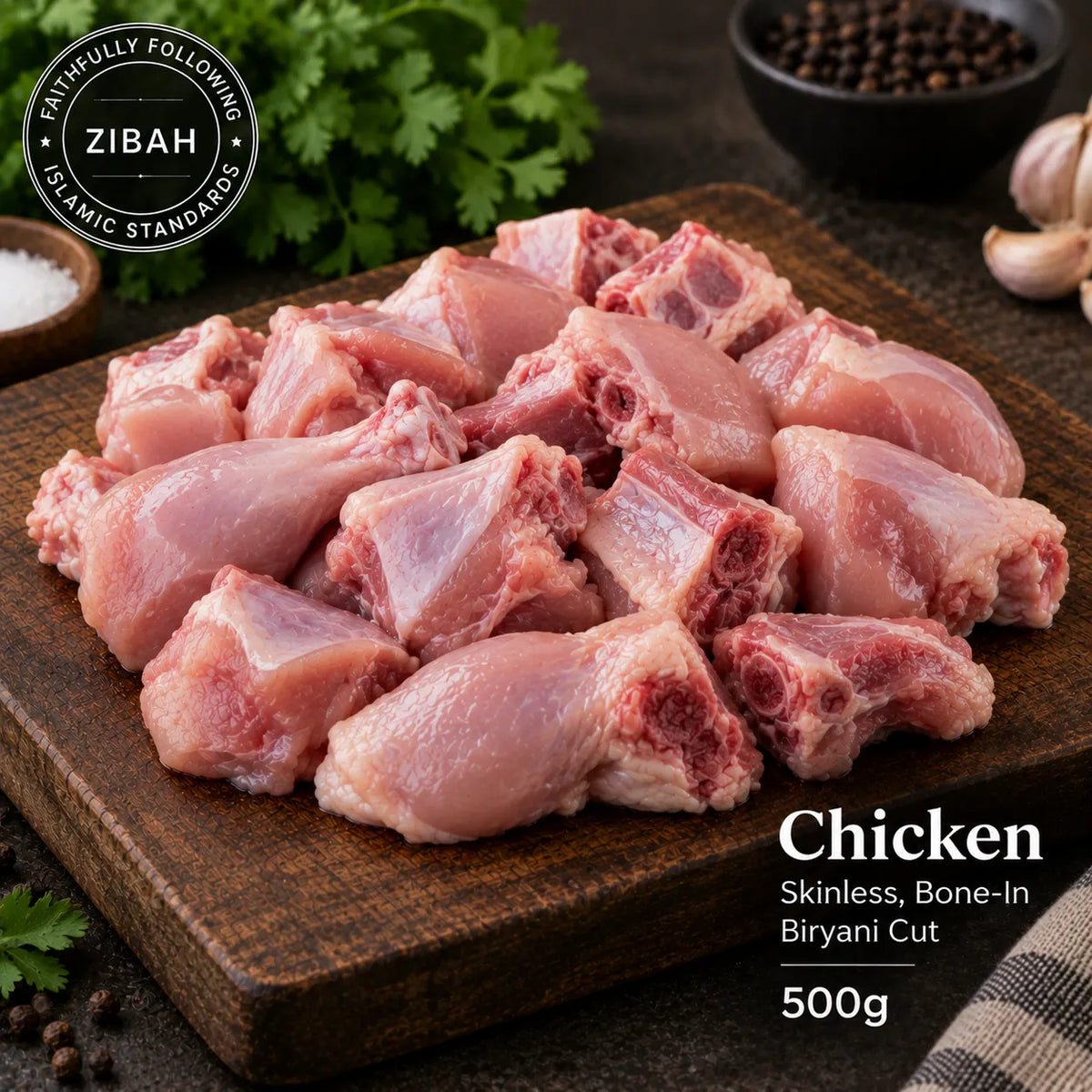 Chicken Skinless, Bone-In - Biryani Cut - 500g