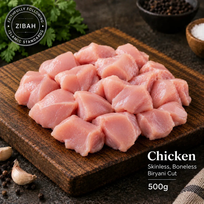 Chicken Skinless, Boneless - Biryani Cut - 500g